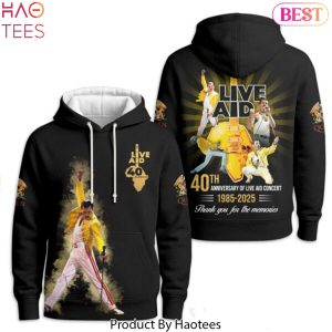 Queens 40th Anniversary Of Live And Concert 1985-2025 Thank You For The Memories Design Hoodie