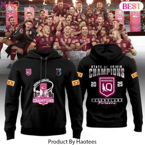 Queensland Maroons 2025 Champions State Of Origin Design Hoodie