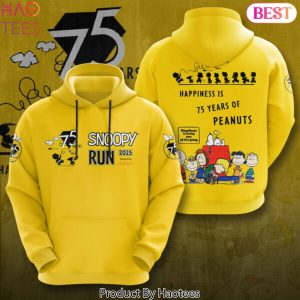 Snoopy Run 2025 Happiness Is 75 Years Of Peanuts Design Hoodie