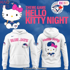 Toronto Blue Jays x Kitty 2025 Design Hoodie – White
