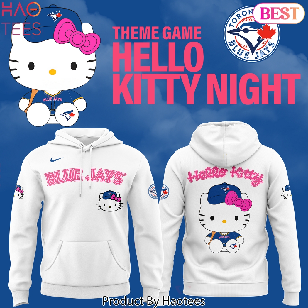 Toronto Blue Jays x Kitty 2025 Design Hoodie - White Toronto Blue Jays x Kitty 2025 Design Hoodie - White