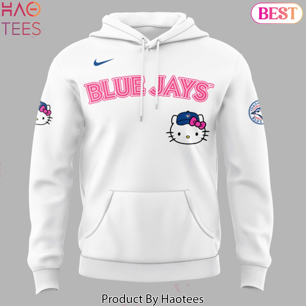 Toronto Blue Jays x Kitty 2025 Design Hoodie - White Toronto Blue Jays x Kitty 2025 Design Hoodie - White