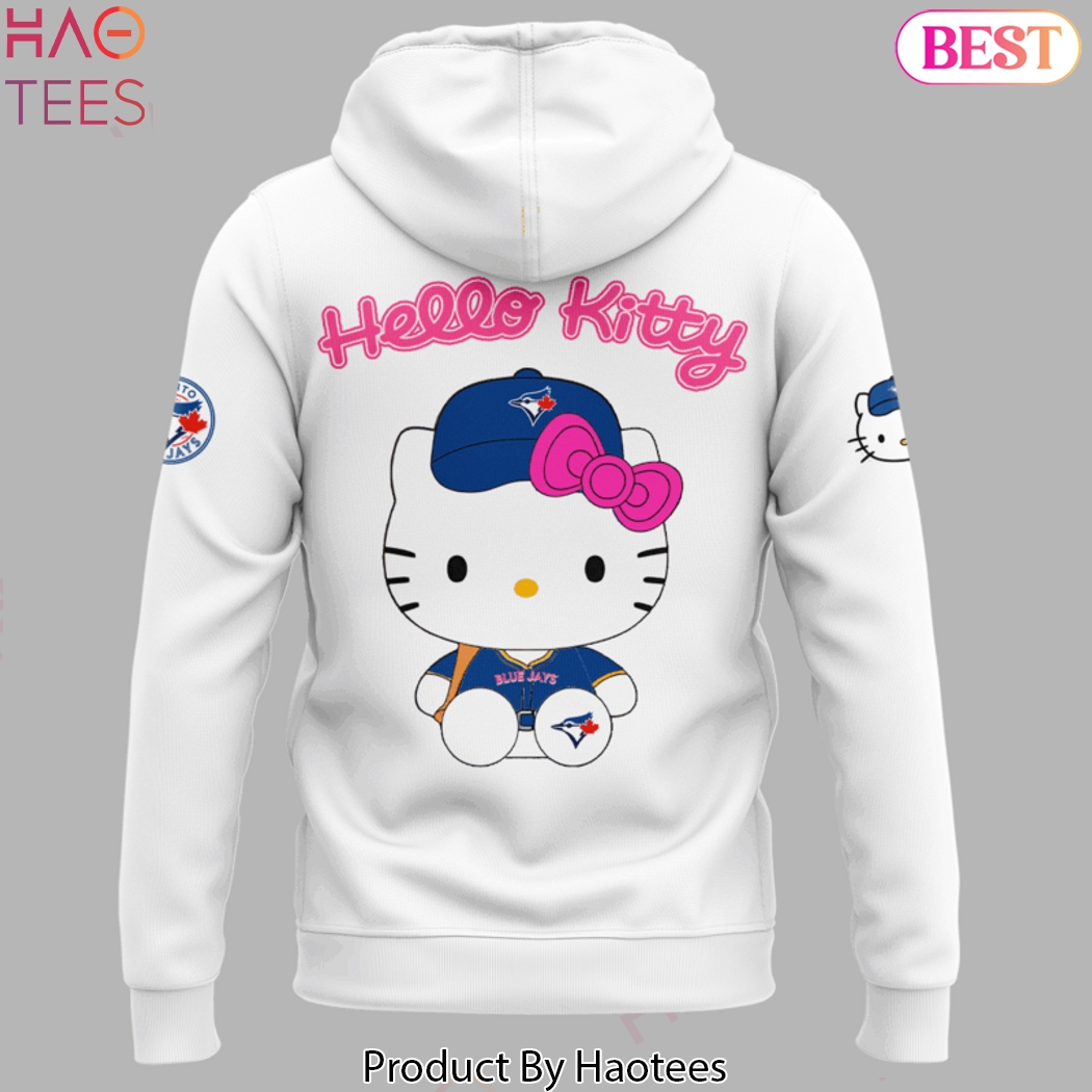 Toronto Blue Jays x Kitty 2025 Design Hoodie - White Toronto Blue Jays x Kitty 2025 Design Hoodie - White