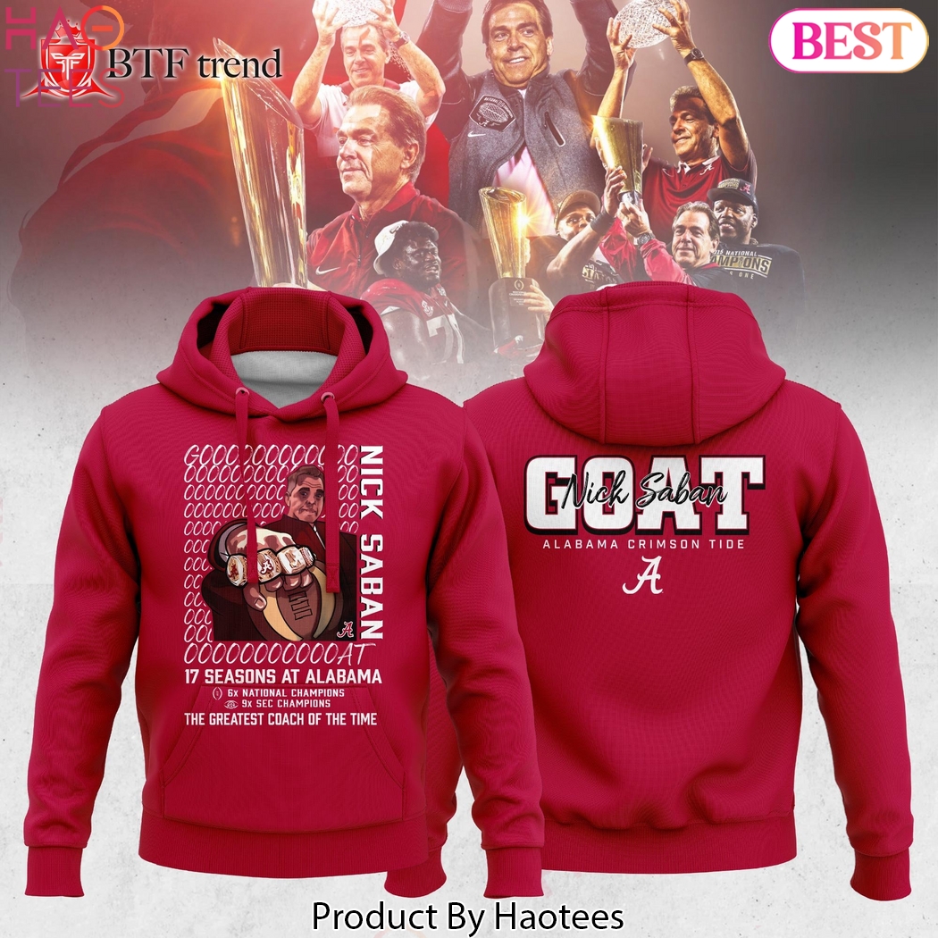 Alabama Crimson Tide Nick Saban Coach Design Hoodie - Red Alabama Crimson Tide Nick Saban Coach Design Hoodie - Red