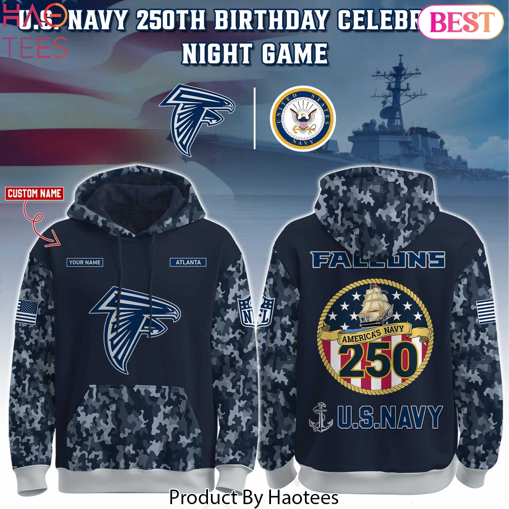 Atlanta Falcons Navy 250th Birthday Design Hoodie Atlanta Falcons Navy 250th Birthday Design Hoodie