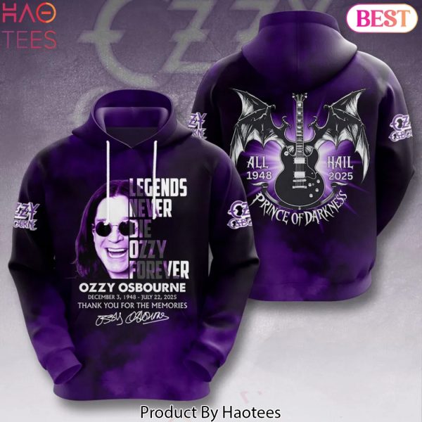 Black Sabbath x Ozzy Osbourne Legend Never Die Ozzy Forever Signature Thank You For The Memories Design Hoodie