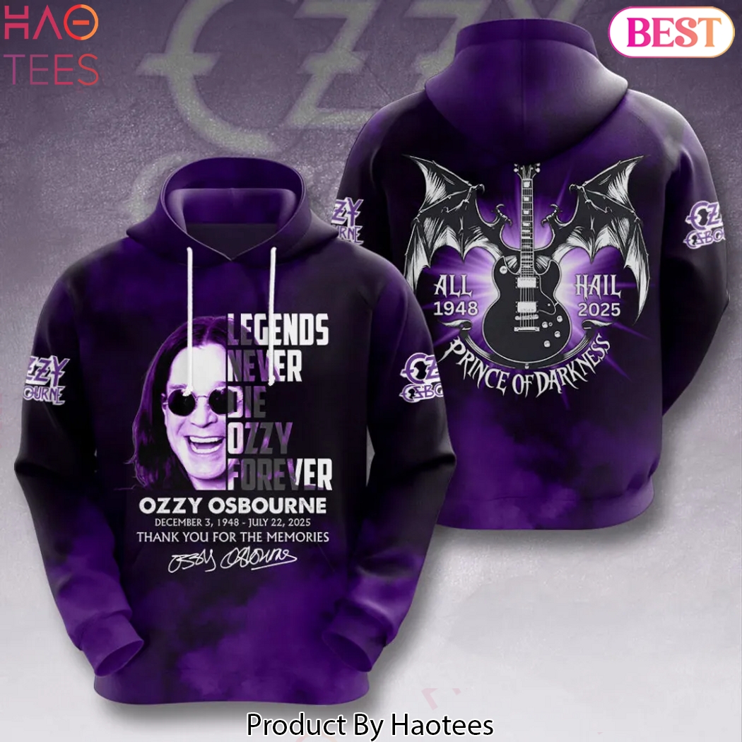 Black Sabbath x Ozzy Osbourne Legend Never Die Ozzy Forever Signature Thank You For The Memories Design Hoodie Black Sabbath x Ozzy Osbourne Legend Never Die Ozzy Forever Signature Thank You For The Memories Design Hoodie