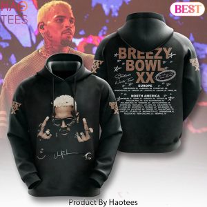 Chris Brown Breezy Bowl XX 2025 Tour EU Signature Design Hoodie