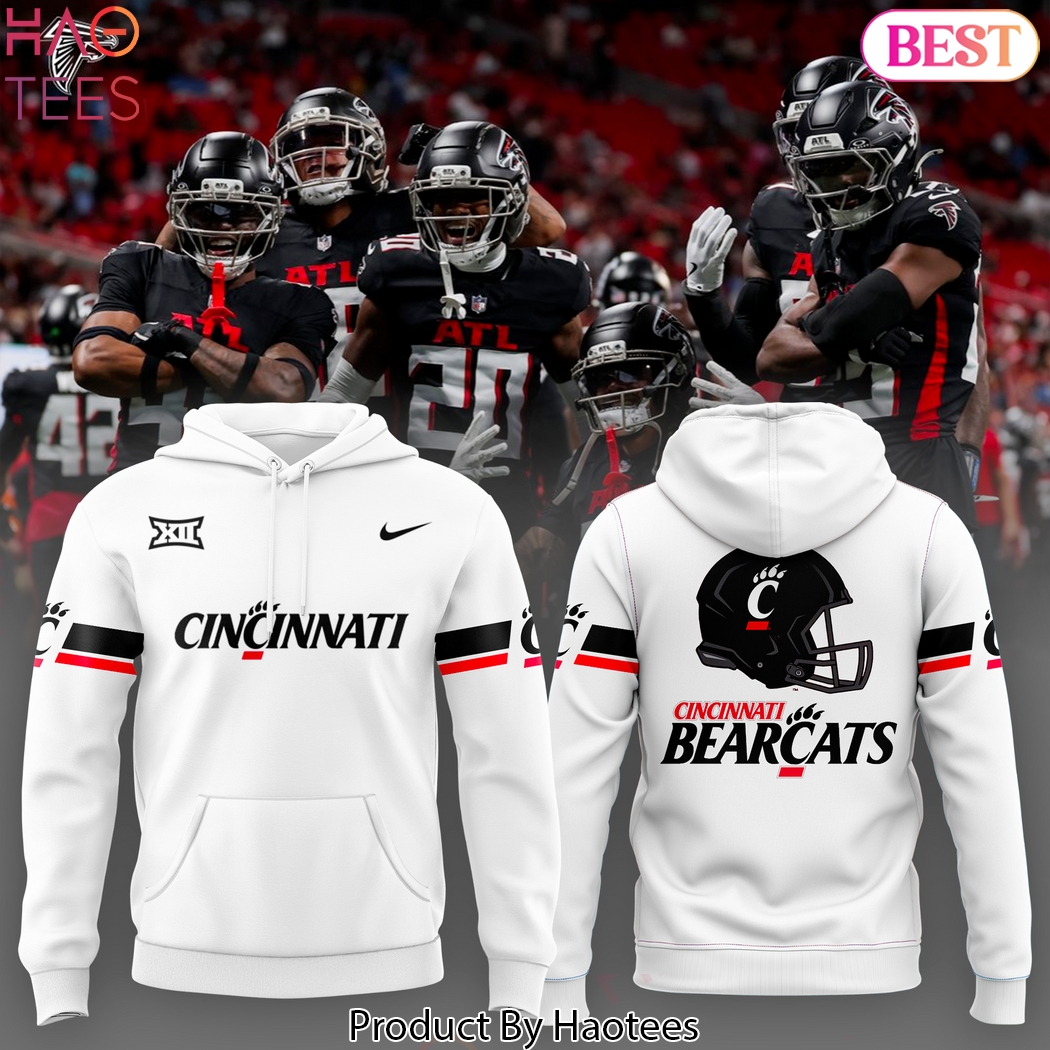 Cincinnati Bearcats Football Big 12 Black Pullover 2025 Design Hoodie - White Cincinnati Bearcats Football Big 12 Black Pullover 2025 Design Hoodie - White