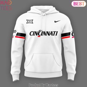 Cincinnati Bearcats Football Big 12 Black Pullover 2025 Design Hoodie – White