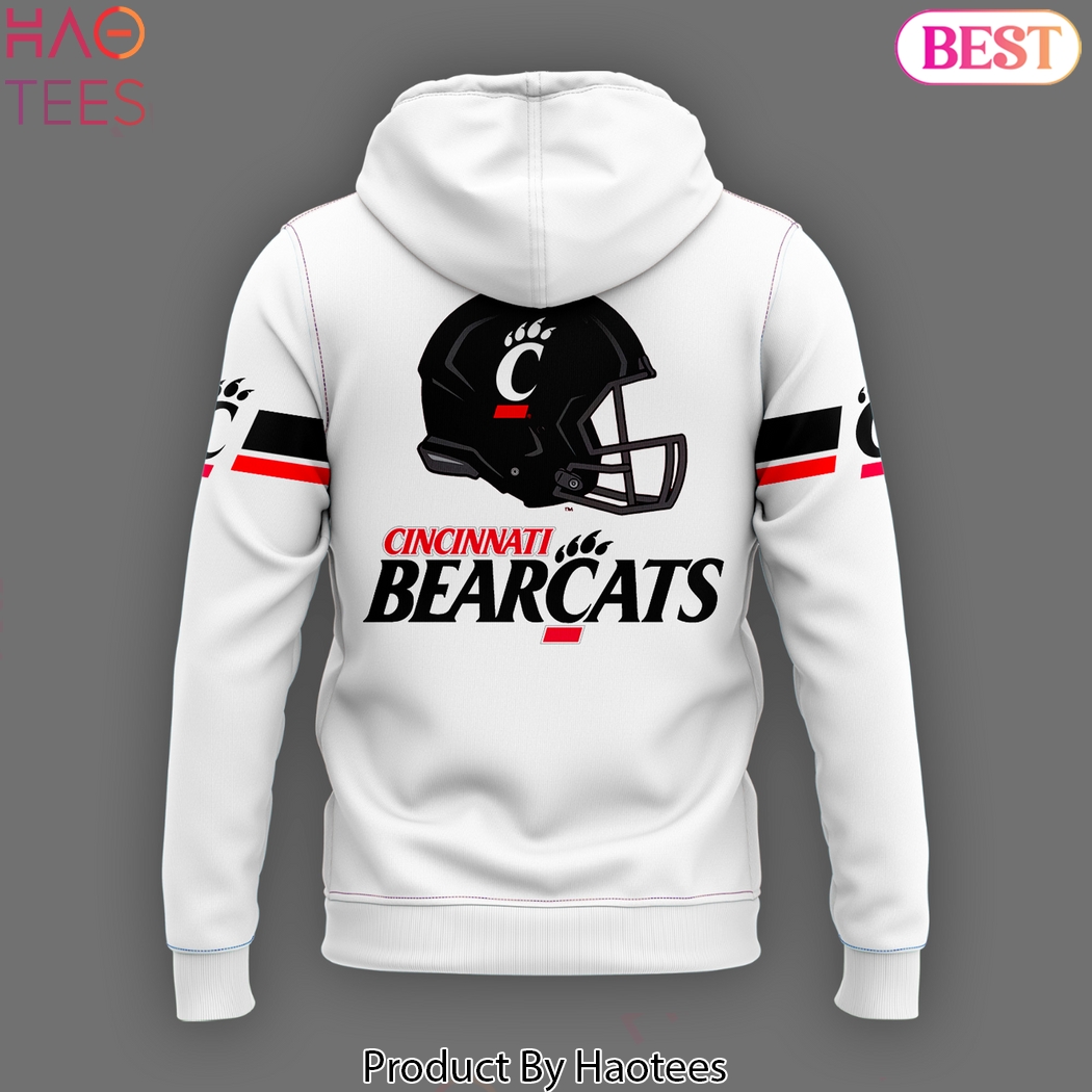 Cincinnati Bearcats Football Big 12 Black Pullover 2025 Design Hoodie - White Cincinnati Bearcats Football Big 12 Black Pullover 2025 Design Hoodie - White