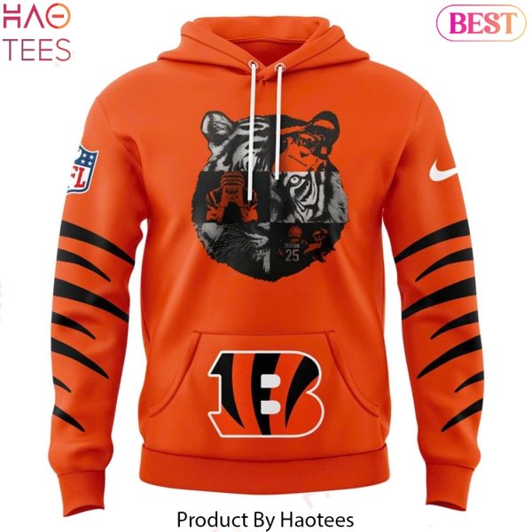 Cincinnati Bengals New Season 2025 Design Orange Hoodie