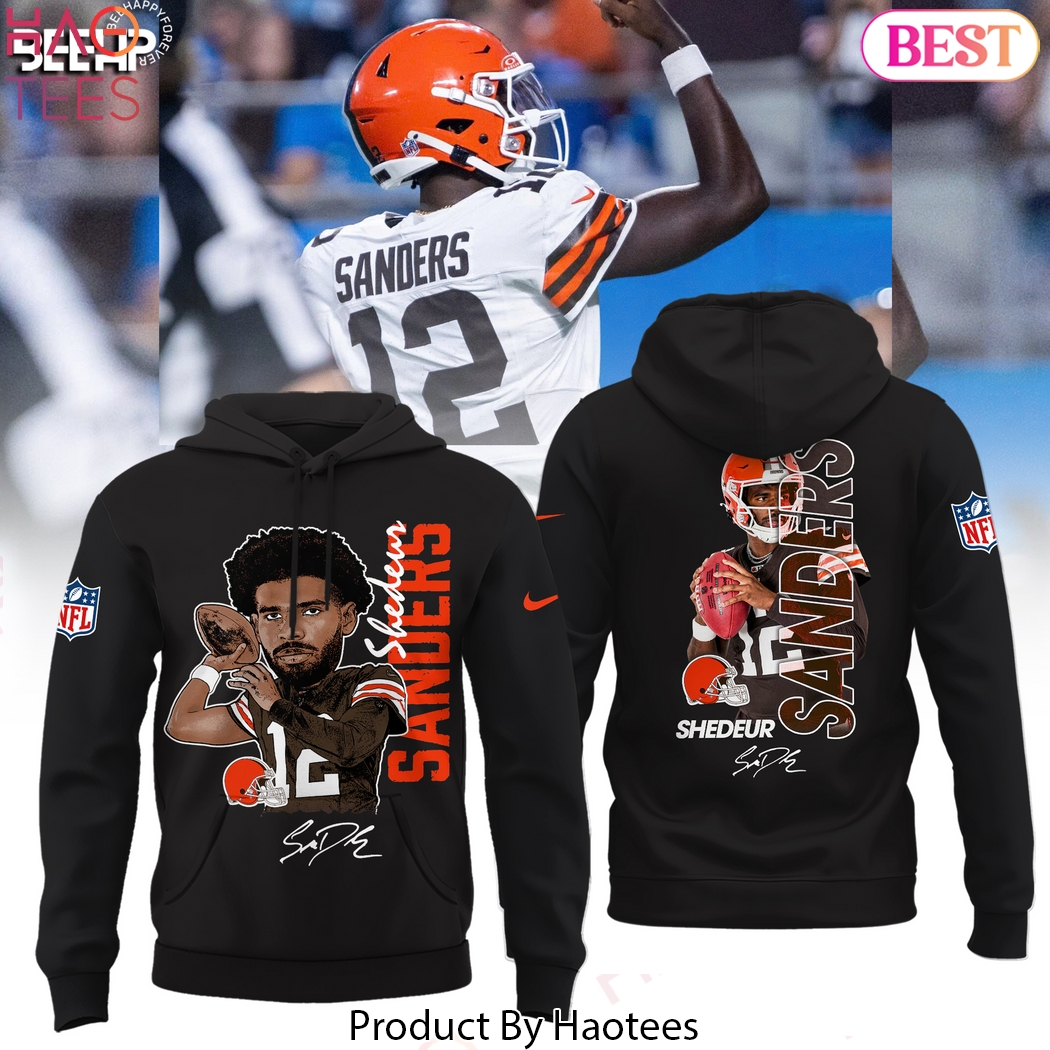 Cleveland Browns Shedeur Sanders Signature Design Hoodie - Black Cleveland Browns Shedeur Sanders Signature Design Hoodie - Black