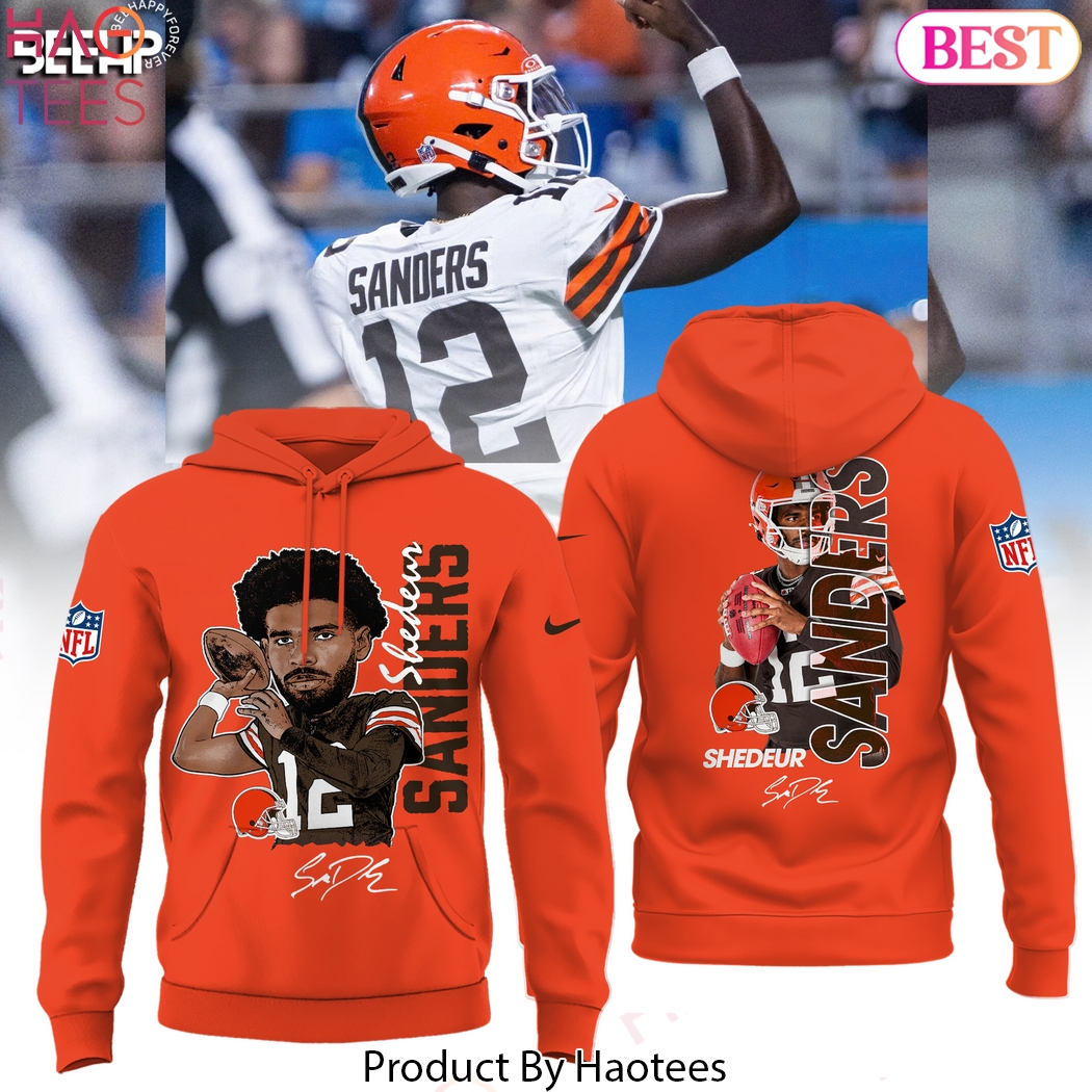 Cleveland Browns Shedeur Sanders Signature Design Hoodie - Orange Cleveland Browns Shedeur Sanders Signature Design Hoodie - Orange