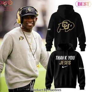 Colorado Buffaloes x Deion Sanders Coach Prime Thank You Jesus Design Hoodie – Black