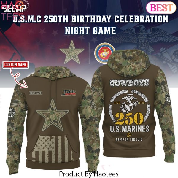 Dallas Cowboys US Marine Corps 250th Anniversary Design Hoodie