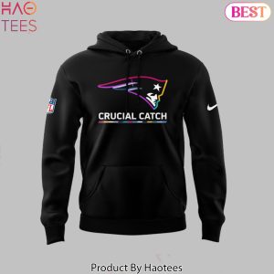 New England Patriots Black 2025 Crucial Catch Tri-Blend Dri-FIT Design Hoodie