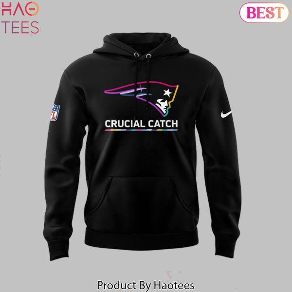 New England Patriots Black 2025 Crucial Catch Tri-Blend Dri-FIT Design Hoodie