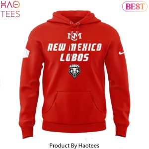 New Mexico Lobos Wordmark Logo Uniform Design Hoodie – Red
