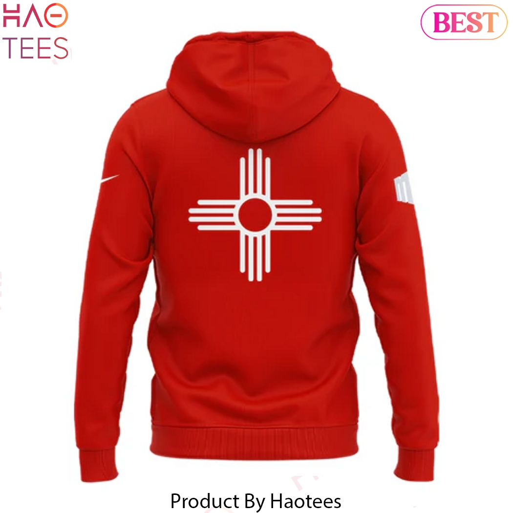 New Mexico Lobos Wordmark Logo Uniform Design Hoodie - Red New Mexico Lobos Wordmark Logo Uniform Design Hoodie - Red