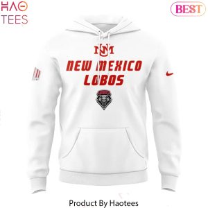 New Mexico Lobos Wordmark Logo Uniform Design Hoodie – White