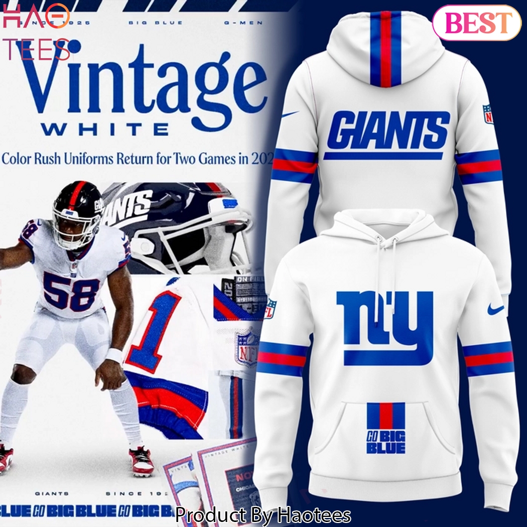 New York Giants Legacy White Design Hoodie 2025