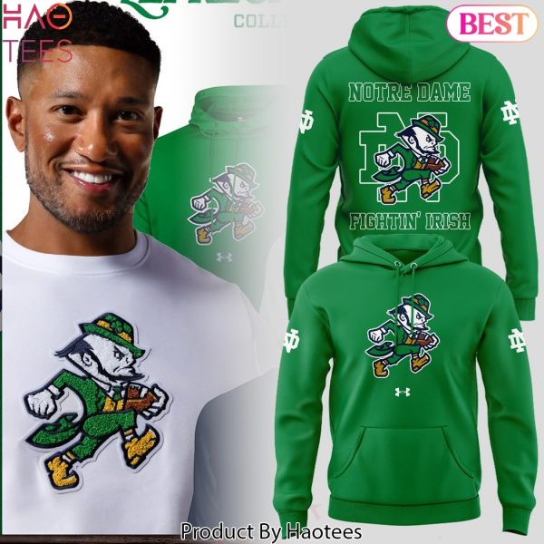 Notre Dame Fighting Irish Football Leprechaun 2025 Design Hoodie – Green