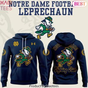 Notre Dame Fighting Irish Football Leprechaun Collection 2025 Design Hoodie – Blue