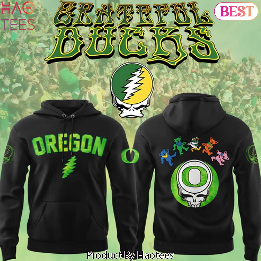 Oregon Ducks Grateful Ducks 2025 Black Design Hoodie Oregon Ducks Grateful Ducks 2025 Black Design Hoodie