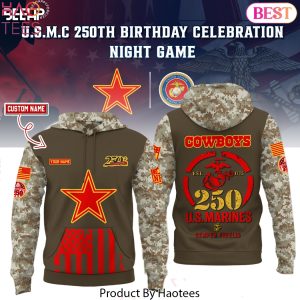 Personalized Dallas Cowboys US Marine Corps 250th Anniversary 2025 Design Hoodie