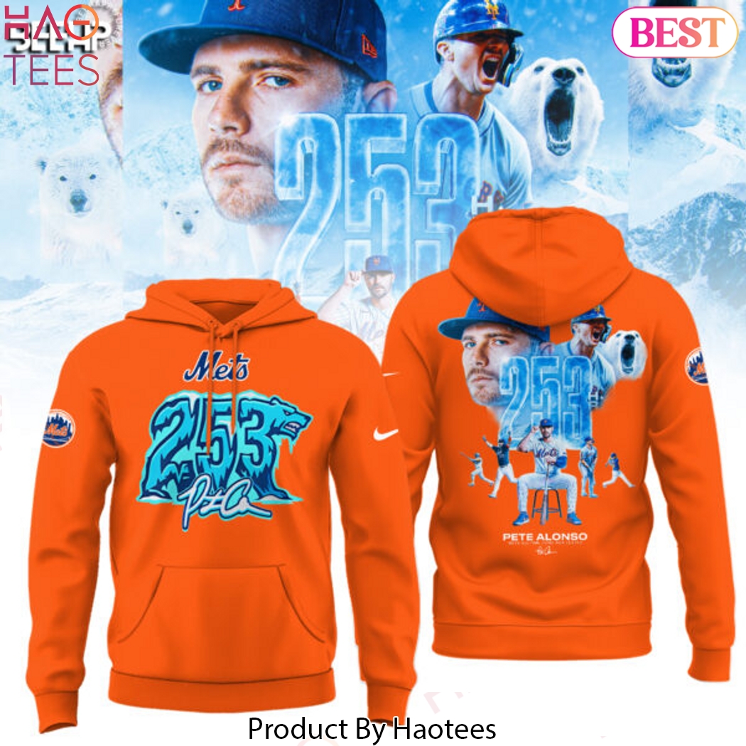 Pete Alonso Mets All-Time Home Run Leader Design Hoodie - Orange Pete Alonso Mets All-Time Home Run Leader Design Hoodie - Orange