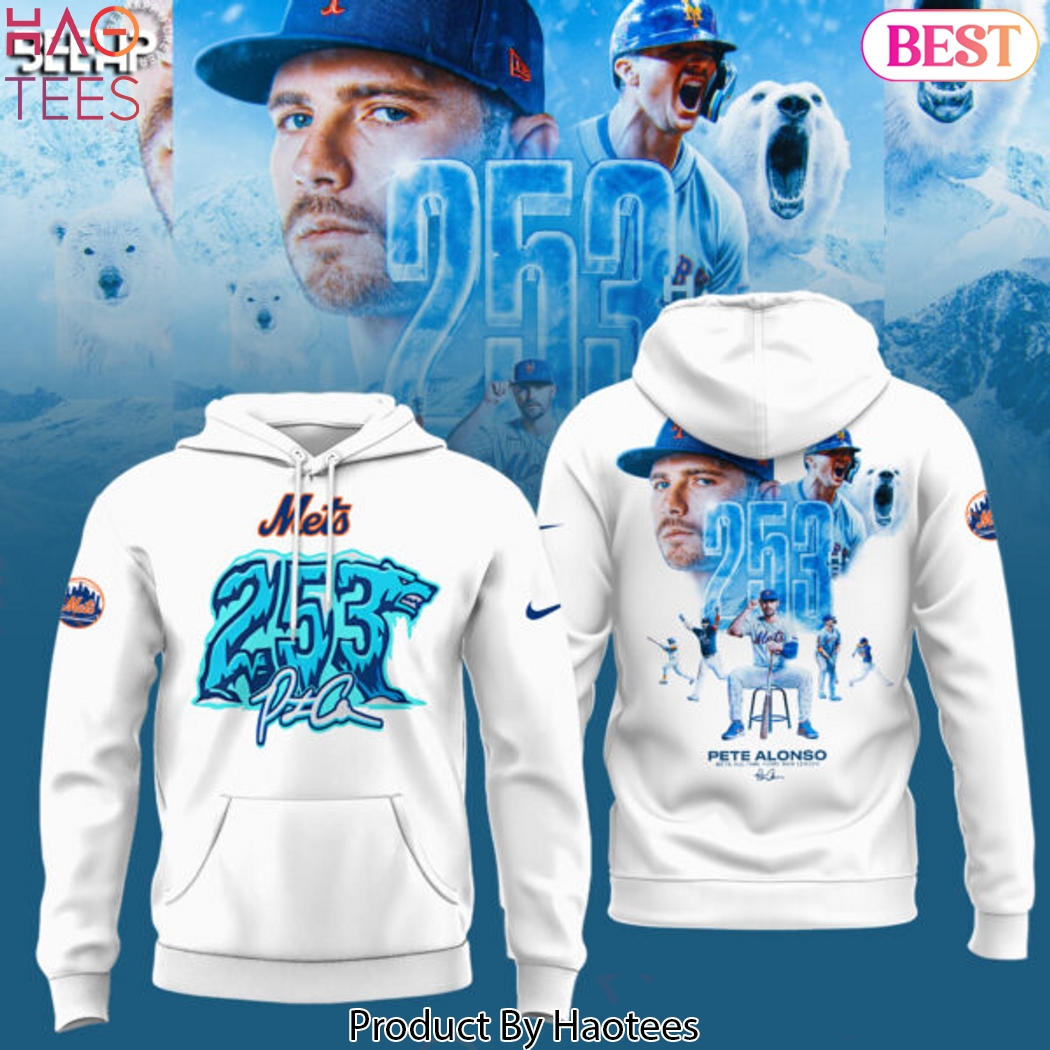 Pete Alonso Mets All-Time Home Run Leader Design Hoodie - White Pete Alonso Mets All-Time Home Run Leader Design Hoodie - White