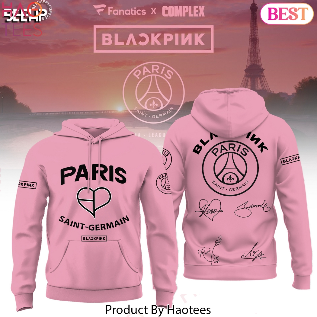 PSG x Blackpink 2025 Signature Pink Design Hoodie PSG x Blackpink 2025 Signature Pink Design Hoodie
