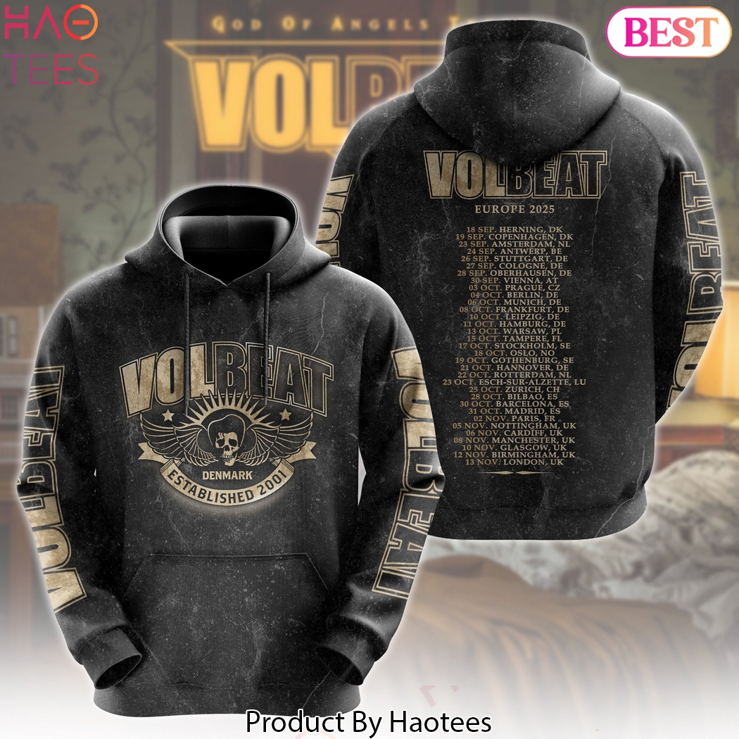 Volbeat Denmark Established 2001 Europe 2025 Tour Design Hoodie Volbeat Denmark Established 2001 Europe 2025 Tour Design Hoodie