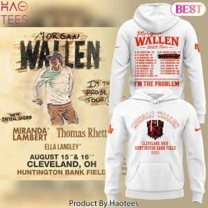 Wallen x Cleveland Browns Im The Problem 2025 Tour Design Hoodie – White