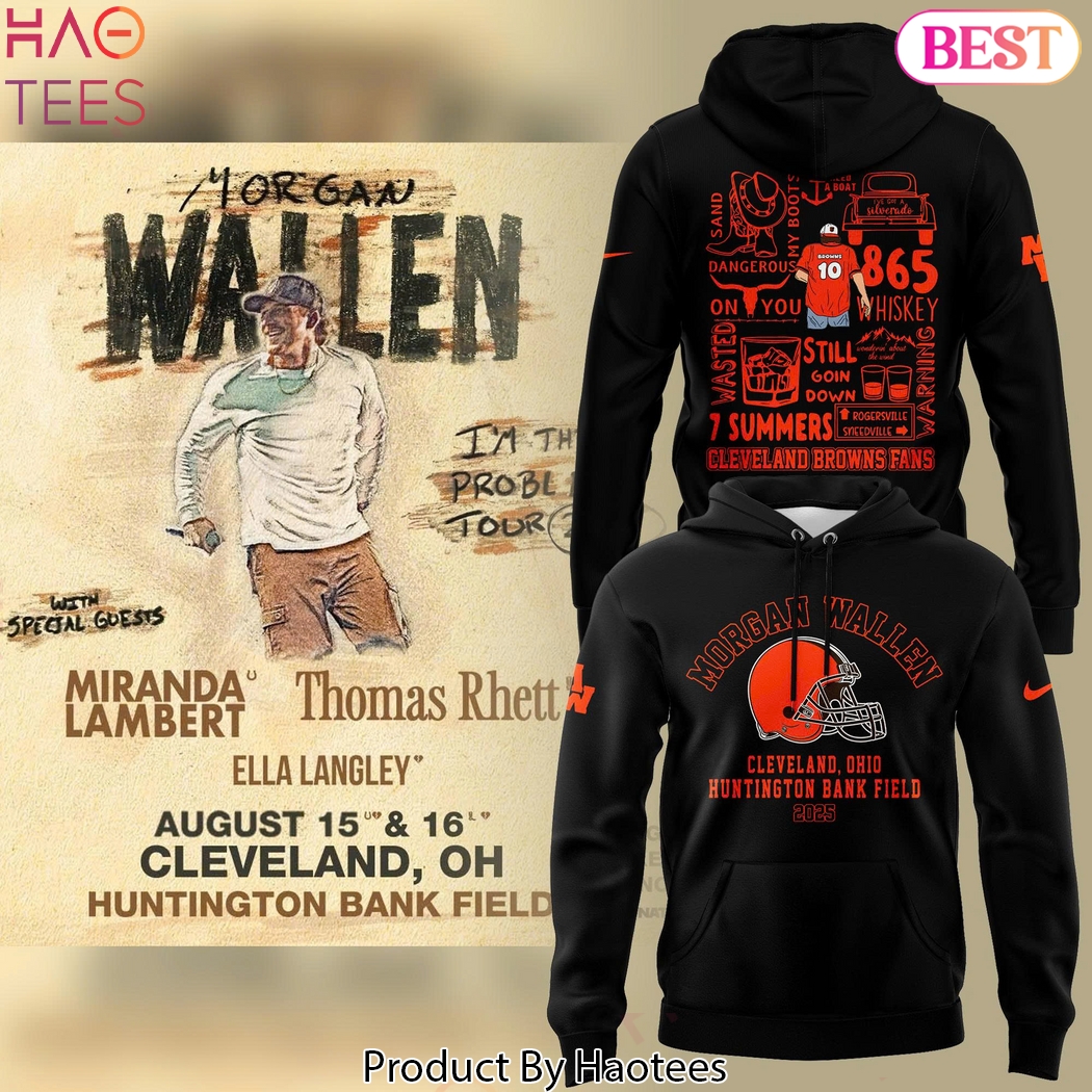 Wallen x Cleveland Browns Im The Problem Tour 2025 Design Hoodie - Black Wallen x Cleveland Browns Im The Problem Tour 2025 Design Hoodie - Black