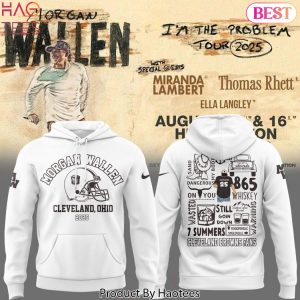 Wallen x Cleveland Browns Im The Problem Tour 2025 Design Hoodie – White