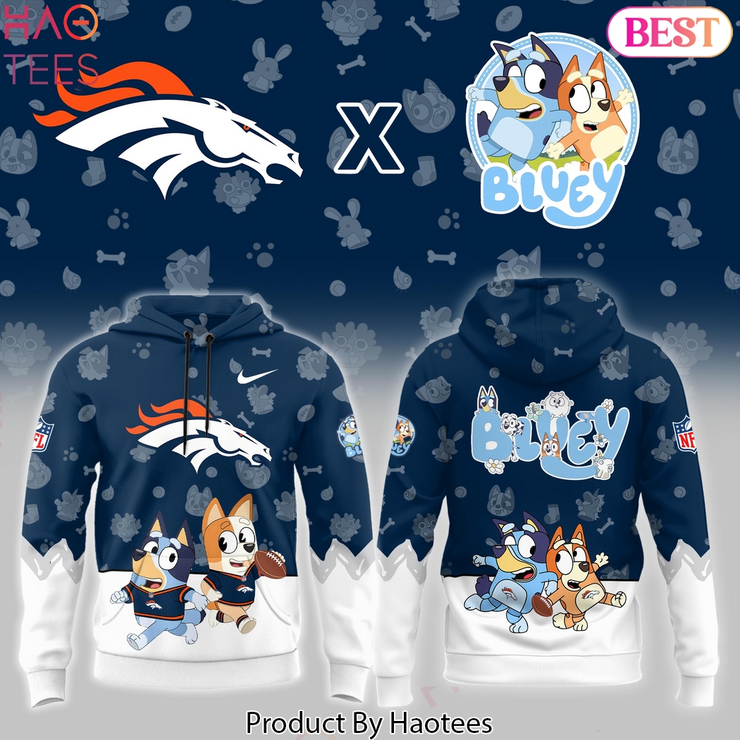 Broncos Bluey 2025 Design Blue Hoodie Broncos Bluey 2025 Design Blue Hoodie