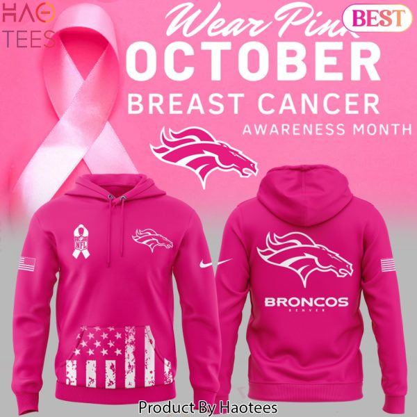 Denver Broncos Breast Cancer Awareness 2025 Design Pink Hoodie