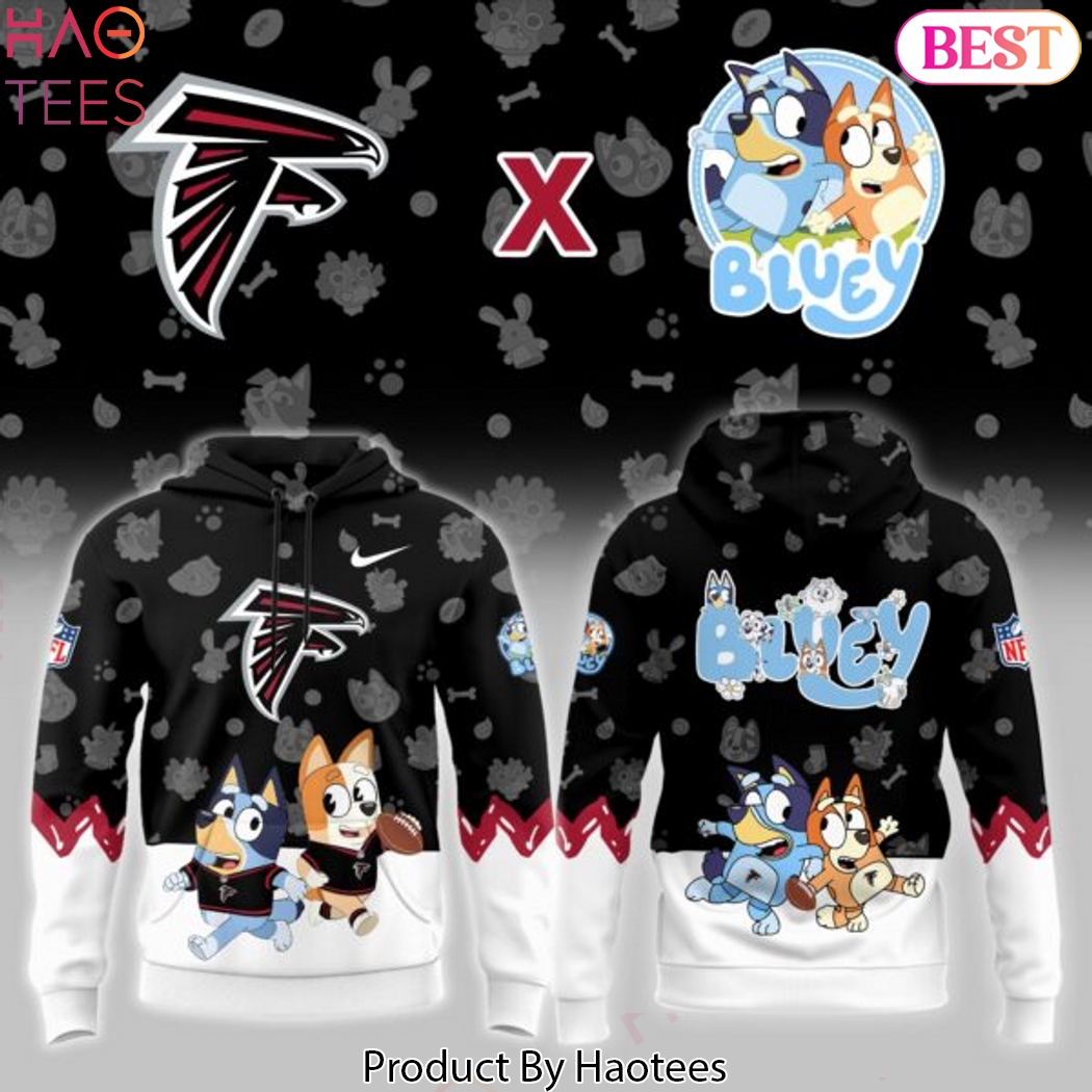 Falcons Bluey 2025 Design Black Hoodie Falcons Bluey 2025 Design Black Hoodie