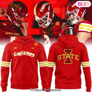 Iowa Cyclones Red Lids For The 2025 Season Cyclones Wordmark Red Hoodie