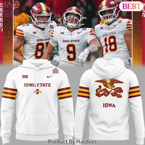 Iowa State Cyclones Flag Uniform Design Hoodie – White