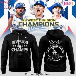Los Angeles Dodgers 2025 NL West Division Champions King Of The National League Hoodie – Black