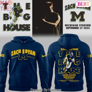 Michigan Fb Zach The Quittin Time Tour 2025 Michigan Stadium Design Hoodie