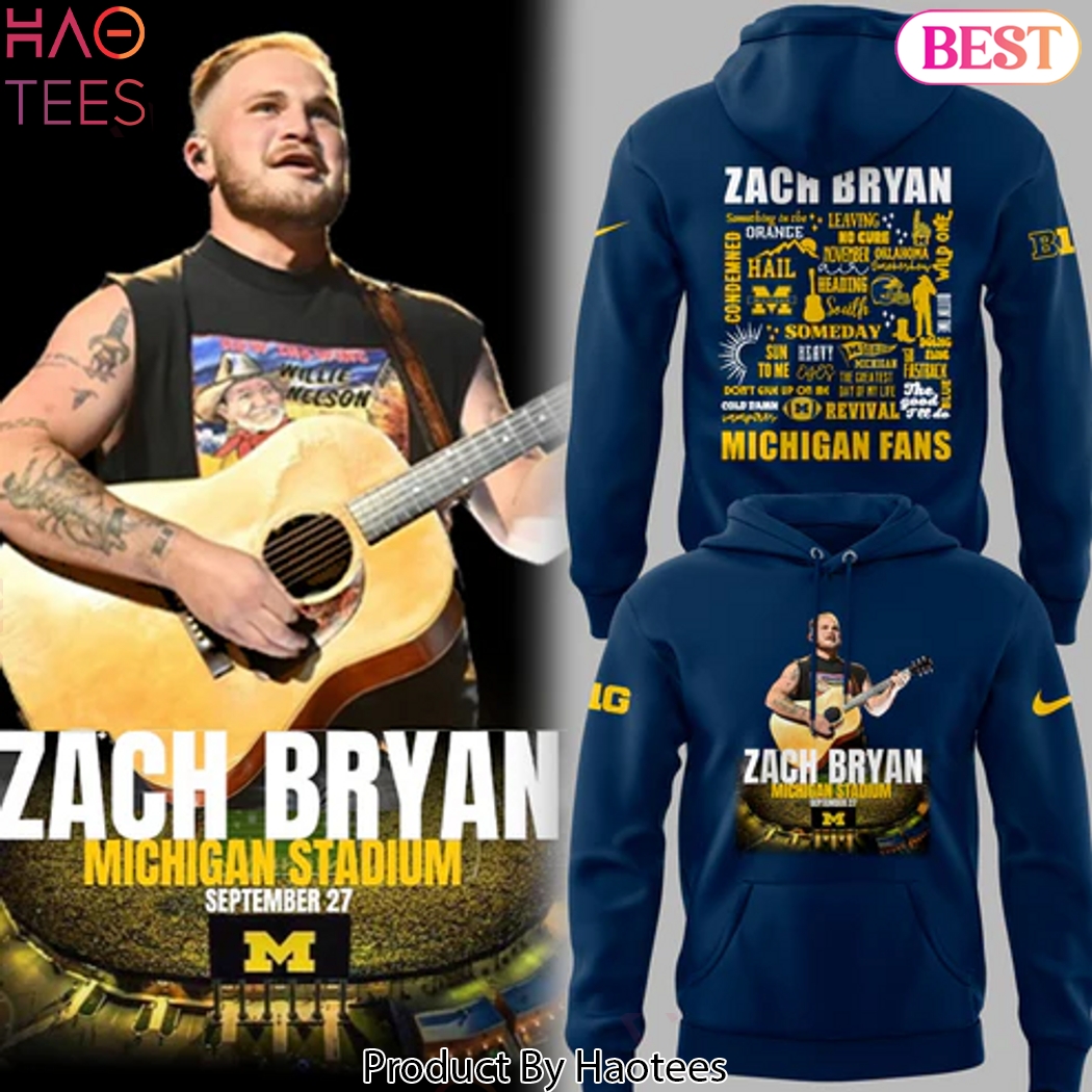 Michigan Zach The Quittin Time Tour 2025 Michigan Fan Design Hoodie - Blue Michigan Zach The Quittin Time Tour 2025 Michigan Fan Design Hoodie - Blue