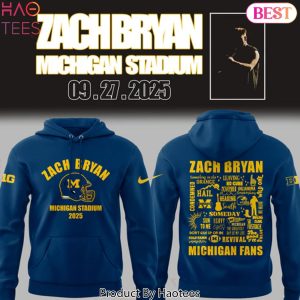 Michigan Zach The Quittin Time Tour 2025 Michigan Stadium Design Hoodie