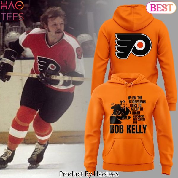 Philadelphia Flyers Bob Kelly Orange Design Hoodie