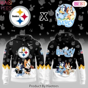 Steelers Bluey 2025 Design Black Hoodie