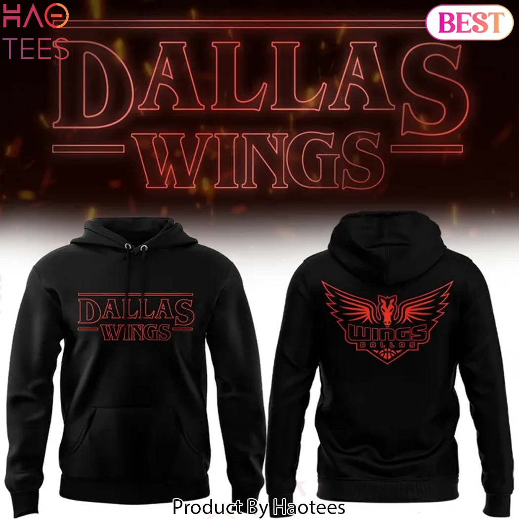 Stranger Things Dallas Wing Black Design Hoodie Stranger Things Dallas Wing Black Design Hoodie