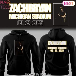 Zach The Quittin Time Tour 2025 Michigan Stadium Black Design Hoodie